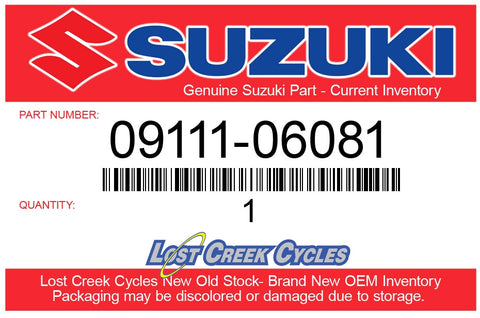 Suzuki 09111-06081 Bolt (6X18) - Suzuki Part Number 09111-06081