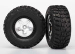 Traxxas 5880 Tires & wheels, assembled, glued (SCT satin chrome, black beadlock style wheels, Kumho tires, foam inserts) (2) (4WD front/rear, 2WD rear only) 0.565