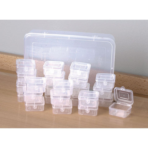 90243 Storage Box System - Clear Plastic Storage Box with 24 Individual Containers