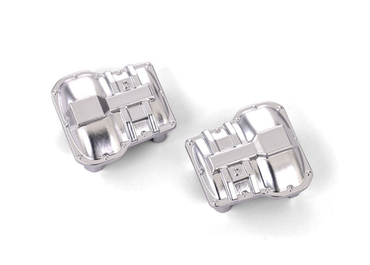 Traxxas TRX4M 9738-SATIN Axle cover, front or rear (satin chrome) (2)