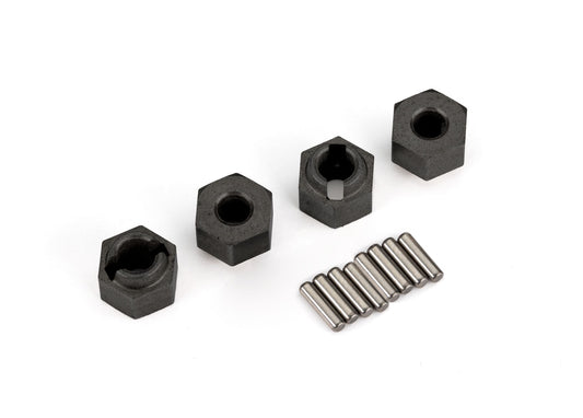 Traxxas TRX4M 9750 Wheel hubs, 7mm hex (4)/ axle pins (8)