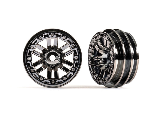 Traxxas TRX4M 9768-BLKCR Wheels, 1.0" (black chrome) (2)