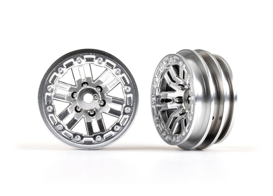 Traxxas TRX4M 9768-SATIN Wheels, 1.0" (satin chrome) (2)