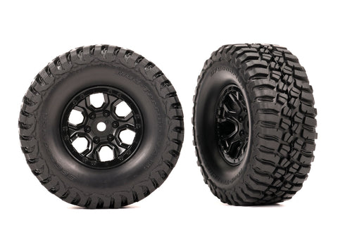Traxxas TRX4M 9774 Tires & wheels, assembled (black 1.0" wheels, BFGoodrich® Mud-Terrain™) (2)