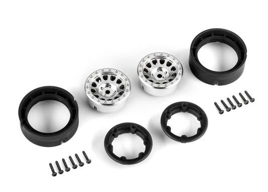 Traxxas TRX4M 9781-SATIN Wheels, 1.0", Method Race Wheels® 105 Beadlock (satin chrome, beadlock) (2)