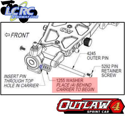 Custom Works 1255 Floating Washer for Rear Hub Carrier Adjustment(10)