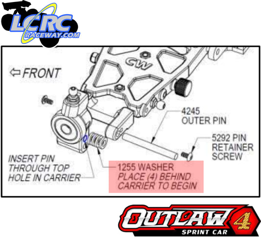Custom Works 1255 Floating Washer for Rear Hub Carrier Adjustment(10)