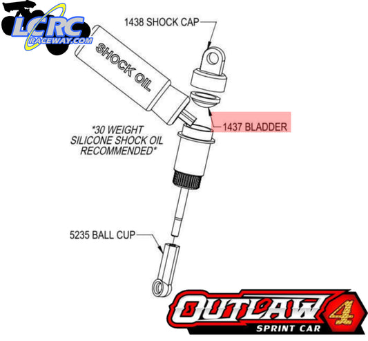 Custom Works 1437 MDX Shock Bladders, Diaphragm (pack of 4)
