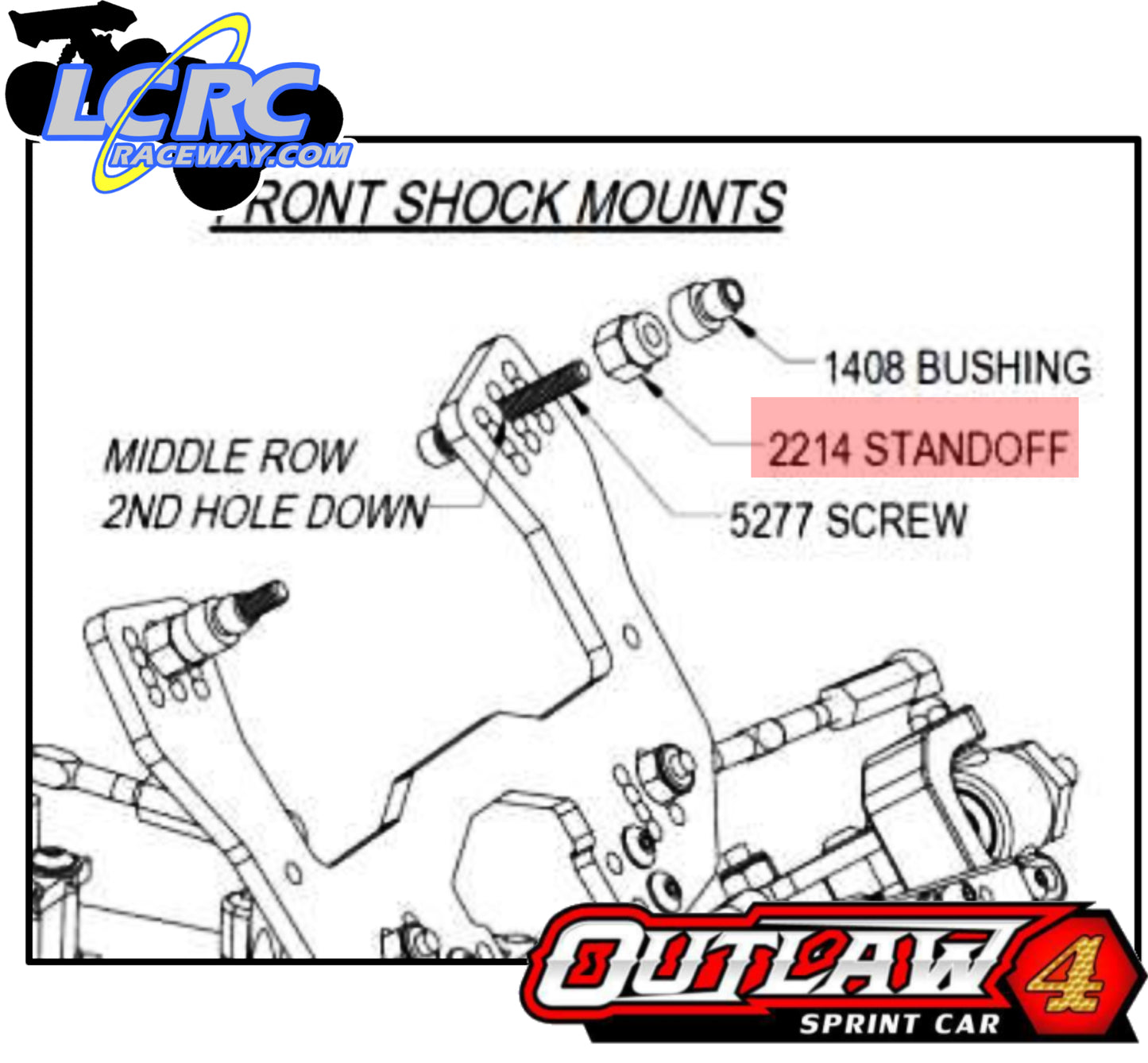 Custom Works 2214 .250' Shock Standoff (2)