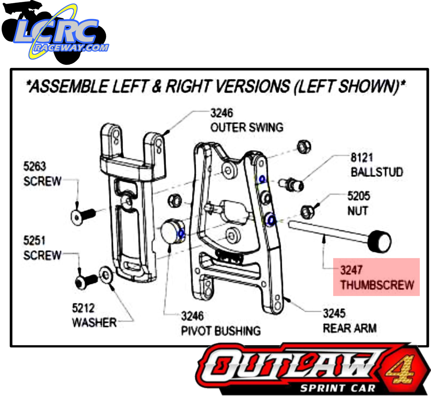 Custom Works 3247 Thumb Screw for Adjustable Arms