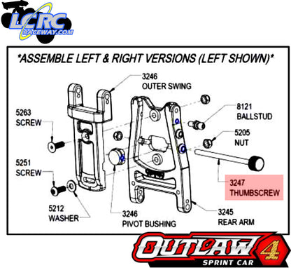 Custom Works 3247 Thumb Screw for Adjustable Arms