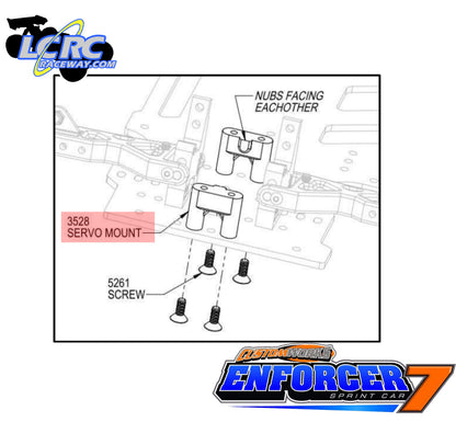 Custom Works 3528 Molded Front Servo Mounts - Enforcer 7