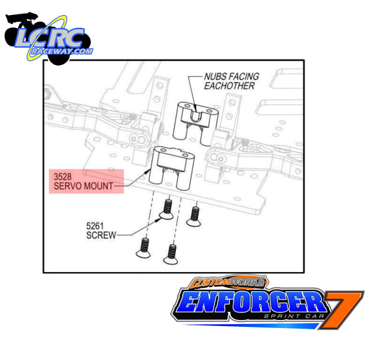 Custom Works 3528 Molded Front Servo Mounts - Enforcer 7