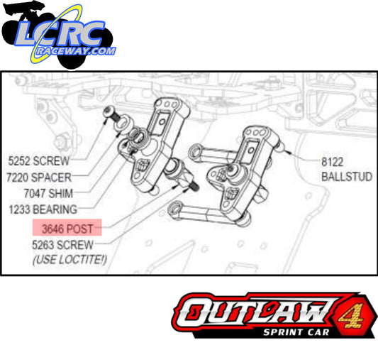 Custom Works 3646 Steering Bellcrank Post