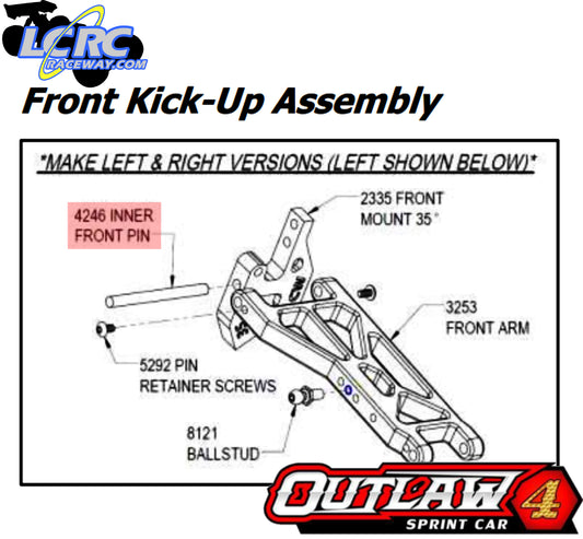 Custom Works 4246  Front Inner Suspension Hinge Pin (Captured)