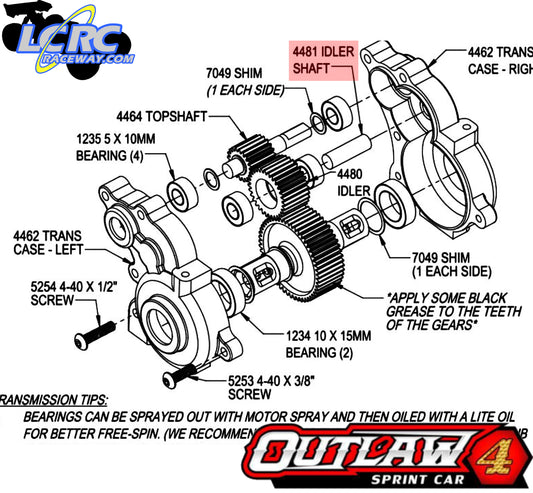 Custom Works 4481 Idler Shaft Transmission