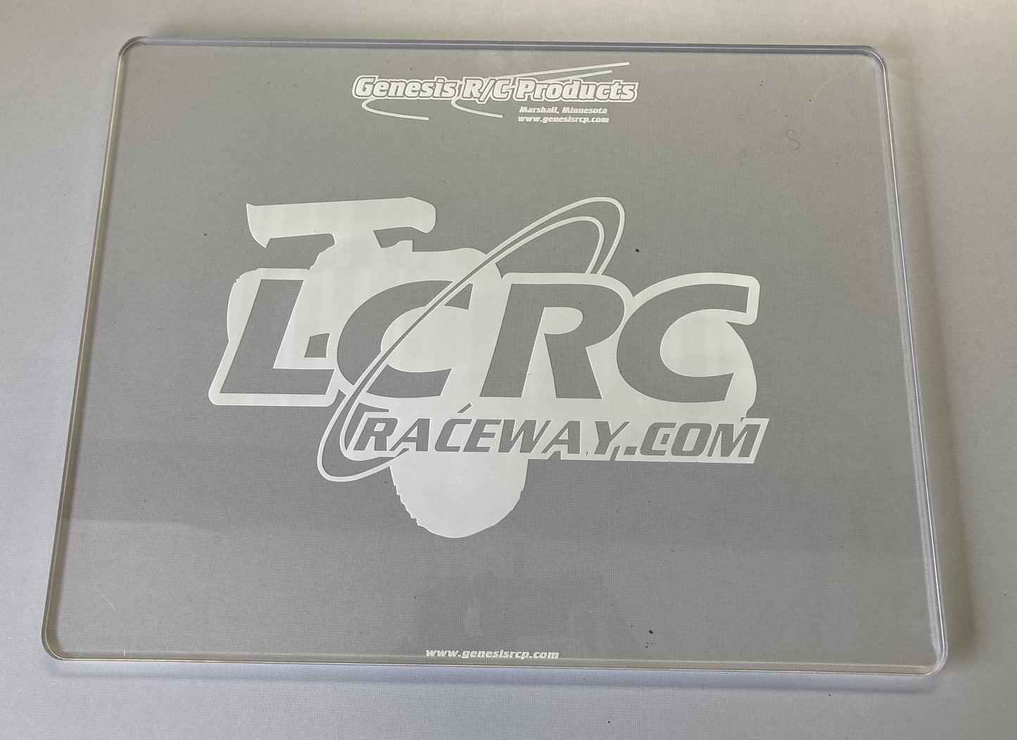 LCRC Raceway Custom Clear Acrylic Pit Board - 1:8 Scale - 17.5 x 22.5 Pitboard