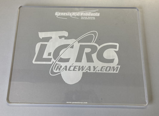 LCRC Raceway Custom Clear Acrylic Pit Board - 1:8 Scale - 17.5 x 22.5 Pitboard