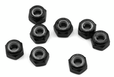1UP 1UP80505 3mm Aluminum Locknuts (Black) (8)