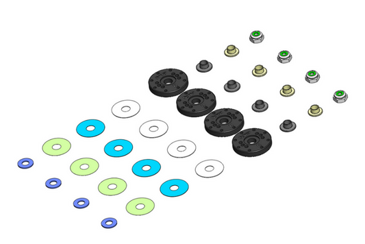 Flashpoint 23410 MIP Bypass1 Hi-Flow Pistons, 8-Hole x 1.2mm Set, 16mm, 1/8th Scale