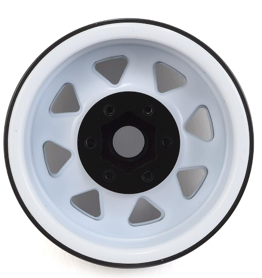 SSD RC SSD00251  1.9"" Steel 8 Spoke Beadlock Wheels (White) (2)
