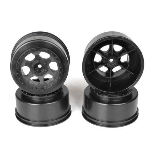 DE Racing DER-TS4-RB 12mm Hex "Trinidad" Short Course Wheels (Black) (4) (SC6/Slash/Blitz)