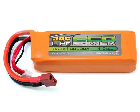 EcoPower ECP-4000 "Electron" 4S LiPo 20C Battery Pack (14.8V/2000mAh) (Starter Box)