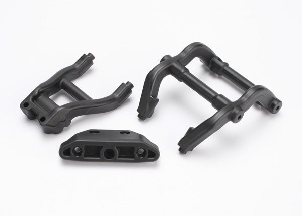 Traxxas 6777 - Wheelie bar mounts/ rear skidplate (black)