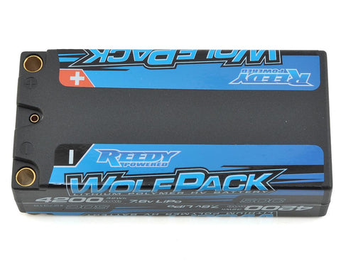 Disc. Reedy 27318 WolfPack HV 2S Hard Case LiPo 50C Shorty Battery Pack (7.6V/4200mAh) w/5mm Bullets
