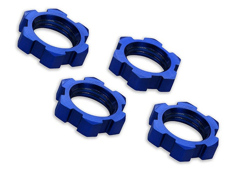 Traxxas 7758 - Wheel nuts, splined, 17mm, serrated (blue-anodized) (4)