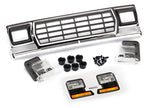 Traxxas 8070 Grille, Ford Bronco/ grille retainers (6)/ headlight housing (2)/ lens (2)/ 2.6x8 BCS (6)/ 2.5x6 BCS