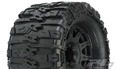 Pro Line 10155-10 Trencher HP Belted 3.8" Pre-Mounted Truck Tires (2) (Black) (M2) w/Raid Wheels