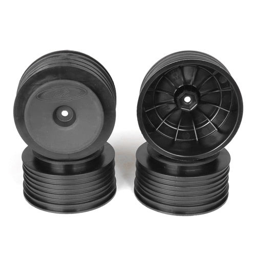 DE Racing DER-PS4-AB 12mm Hex "Speedline PLUS" Short Course Wheels (Black) (4) (SC5M)