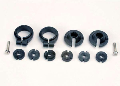 Disc. Traxxas 1965 Piston head set, (2 sets of 3 types)/ shock collars (2)/ spring retainers (2) 0.02