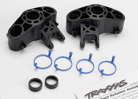 Traxxas 5334R Axle carriers, left & right (1 each) (use with larger 6x13mm ball bearings)/ bearing adapters (for 6x12mm ball bearings) (2)/ dust boot retainers (4) 0.105