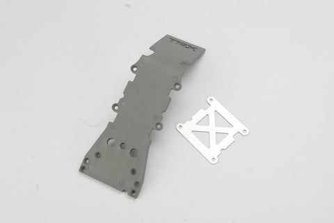 Traxxas 4937A Skidplate, front plastic (grey)/ stainless steel plate 0.115