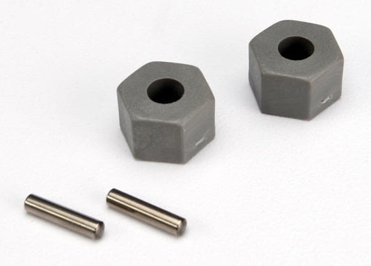 Traxxas 3654 Wheel hubs, hex (tall offset, Rustler®/Stampede® front) (2)/ axle pins (2.5x10mm) (2)