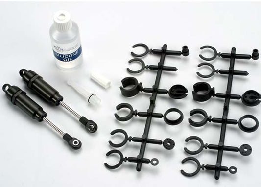 Traxxas 2660 Big Bore shocks (long) (hard-anodized & PTFE-coated T6 aluminum) (assembled with TiN shafts) w/o springs (front) (2) 0.165