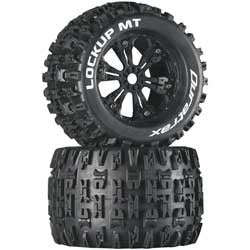 Duratrax DTXC3578 Lockup MT 3.8" Mounted Black (2)