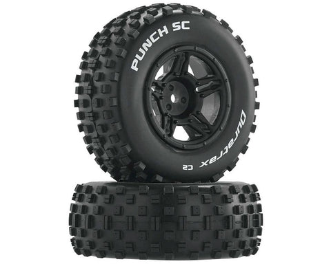 DuraTrax DTXC3705 Punch SC 1/10 Mounted Slash Rear Truck Tires (Black) (2) (C2)