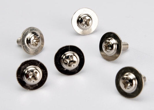 Traxxas 3185X - Screws, 3x8mm washerhead machine (large head for motor mount) (6)