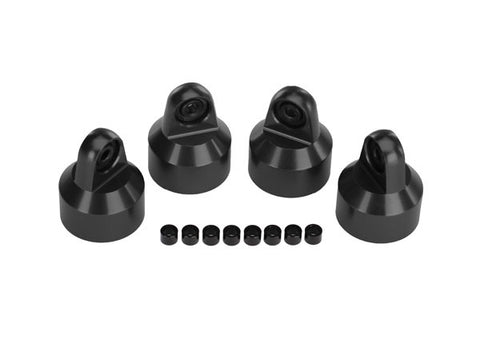 Traxxas 7764X Shock caps, aluminum (hard-anodized, PTFE-coated), GTX shocks (4)/ spacers (8) 0.328
