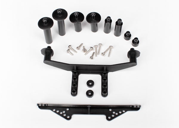 Traxxas 1914R Body mount, front & rear (black)