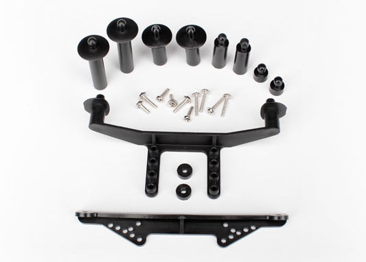 Traxxas 1914R Body mount, front & rear (black)