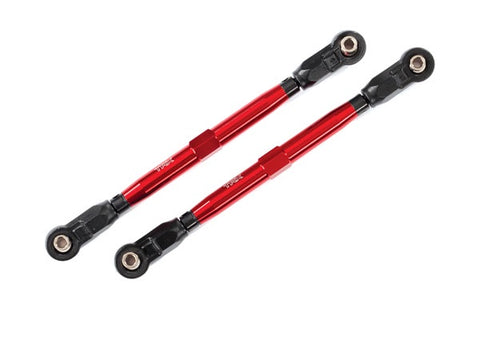 Traxxas 8997R Toe links, front (TUBES red-anodized, 6061-T6 aluminum) (2) (for use with #8995 WideMaxx suspension kit)