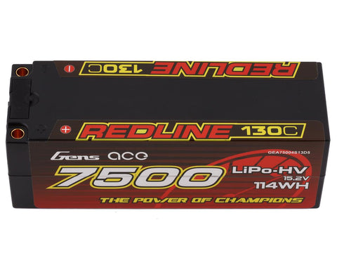Gens Ace 75004S13D5 4s LiHV LiPo Battery 130C w/5mm Bullets & T-Style Adapter (15.2V/7500mAh)