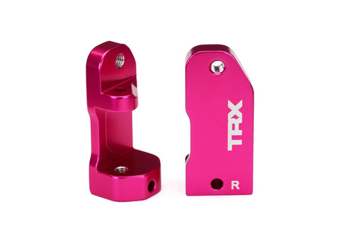 Traxxas 3632P Caster blocks, 30-degree, pink-anodized 6061-T6 aluminum (left & right)/ suspension screw pin (2)