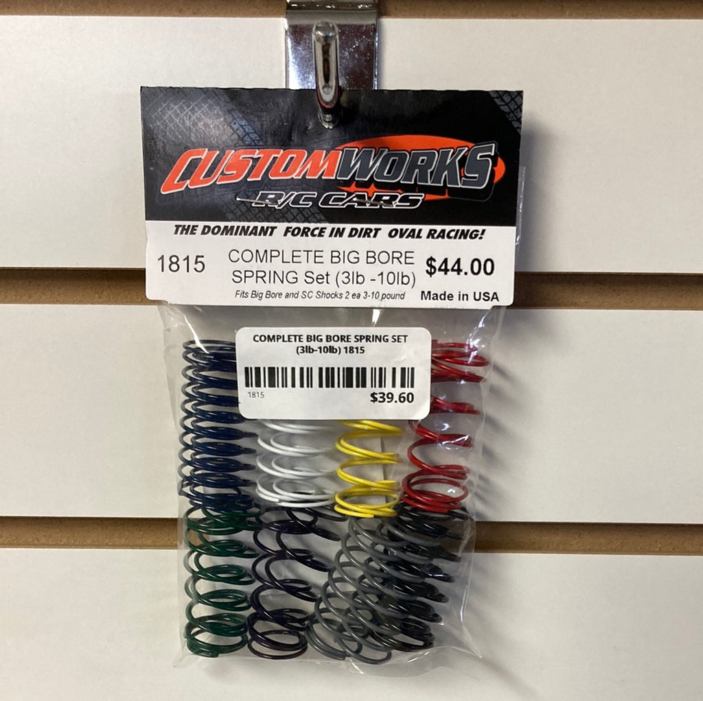 Custom Works 1815 Complete Big Bore Spring Set (3lb-10lb) – LCRC Raceway