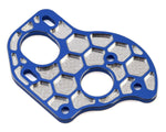 JConcepts 2408-1 B6.1/B6.1D Aluminum "3 Gear" Layback Honeycomb Motor Plate (Blue)