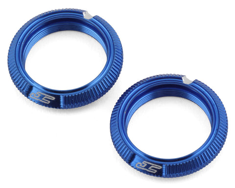 JConcepts 2702-1 Team Associated Fin Aluminum 13mm Shock Collars (Blue) (2)